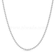 SHEGRACE 925 Sterling Silver Ball Chain Necklaces, with Spring Ring Clasps, Platinum, 25.59 inch(65cm)(JN952A)
