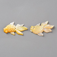 Natural Yellow Shell Beads, 
Goldfish, Gold, 14x23.5x2.5mm, Hole: 1mm(SSHEL-Q311-001)
