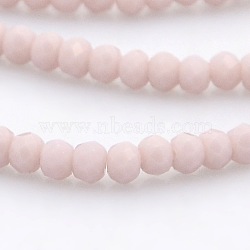 Imitation Jade Glass Faceted Rondelle Beads Strands, Lavender Blush, 3x2mm, Hole: 1mm, about 198pcs/strand, 15.7 inch(GLAA-A024A-05)