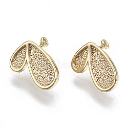 Brass Pendants, Nickel Free, Teardrop, Real 18K Gold Plated, 9x11x8mm, Hole: 0.8mm(KK-N232-96-NF)