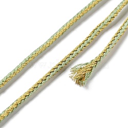 14M Duotone Polyester Braided Cord, Round, Dark Sea Green, 2.5mm, about 15.31 Yards(14m)/Roll(OCOR-G015-02A-25)