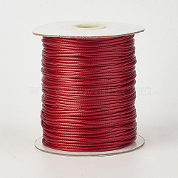 Eco-Friendly Korean Waxed Polyester Cord, Dark Red, 0.5mm, about 169.51~174.98 Yards(155~160m)/Roll(YC-P002-0.5mm-1118)