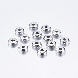 304 Stainless Steel Spacer Beads, Flat Round, Stainless Steel Color, 5x2mm, Hole: 1.5mm(STAS-L198-33C)