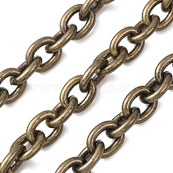 304 Stainless Steel Cable Chains, Unwelded, with Spool, Antique Bronze, 12x9x2.5mm(SA-CBA4160-18AB)