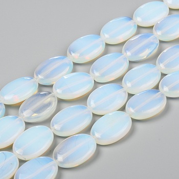 Opalite Beads Strands, Oval, 25x18x8mm, Hole: 1.5mm, about 16pcs/strand, 15.75 inch(40cm)
