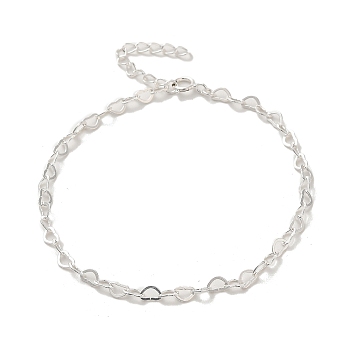 925 Sterling Silver Heart Link Chain Bracelets for Women, Silver, 6-3/4 inch(17cm)