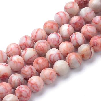 Natural Red Netstone Bead Strands, Round, 8~9mm, Hole: 1mm, about 44~46pcs/strand, 14.6~15 inch