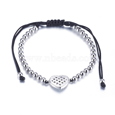 Adjustable Brass Braided Beaded Bracelets(BJEW-F282-28P-RS)-2