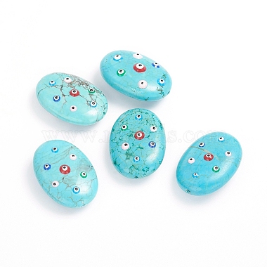 26mm Colorful Oval Natural Turquoise Beads