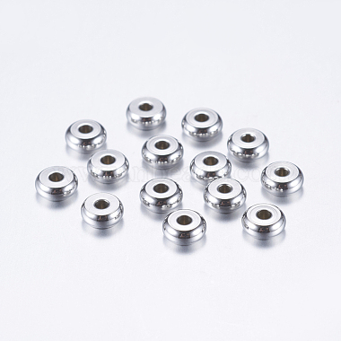 Stainless Steel Color Flat Round Stainless Steel Spacer Beads