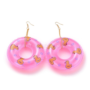 Hot Pink Resin Earrings