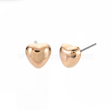 Heart Stud Earrings for Women(EJEW-S213-02A-01G-RS)-2