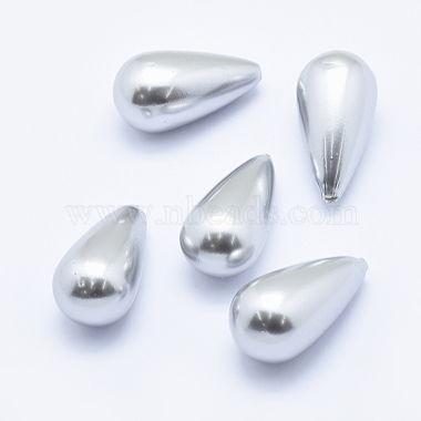 31mm Silver Drop Shell Pearl Beads