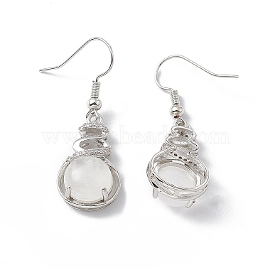 Natural Quartz Crystal Gourd Dangle Earrings with Crystal Rhinestone(EJEW-A092-04P-22)-2