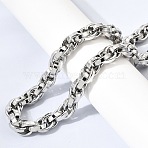 Unisex 304 Stainless Steel Rope Chain Necklaces, Stainless Steel Color, 24.06 inch(61.1cm)(NJEW-K305-10P)