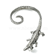 316 Surgical Stainless Steel Cuff Earrings, Left, Crocodile, 56x39.5mm(EJEW-E300-17AS-01)