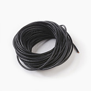 Cowhide Leather Cord, Leather Jewelry Cord, Jewelry DIY Making Material, Dyed, Round, Black, 3mm, about 10.93 yards(10m)/bundle(WL-F009-A02-3mm)