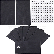100Pcs Kraft Paper Envelopes, with Polka Dot Paper Number 1~100 Stickers, Black, 113x60x0.3mm(AJEW-CP0007-43C)