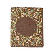 Rectangle Paper Earring Display Card with Hanging Hole, Jewelry Display Cards for Earring Display, Camel, Flower Pattern, 5x4x0.05cm, Hole: 5mm, 1mm and 12x7mm(CDIS-C004-01G)