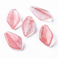 Cherry Quartz Glass Pendants, Rhombus, 21x11x4mm, Hole: 0.8mm(G-F697-B05)