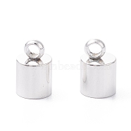 201 Stainless Steel Cord Ends, End Caps, Column, Silver, 8x5mm, Hole: 2mm, Inner Diameter: 4.5mm(STAS-H410-20S-G)