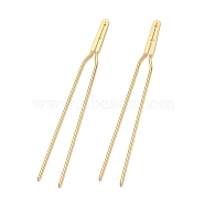 Brass Hair Fork Findings, U Shaped, Golden, 152x15x2mm, Hole: 1.5mm(KK-F830-02G)
