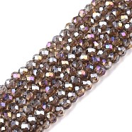 Electroplate Glass Beads Strands, AB Color Plated, Faceted, Rondelle, Gray, 2.9~3.3x2mm, Hole: 0.8mm, about 148~150pcs/strand, 15.55~15.75 inch(39.5~40cm)(EGLA-A044-T2mm-B16)