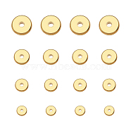 304 Stainless Steel Spacer Beads, Flat Round, Golden, 4~8x1.2~2.5mm, Hole: 1.2~1.8mm, 48pcs/box(STAS-UN0007-82G)
