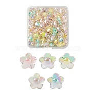 110Pcs 5 Colors Transparent Acrylic Beads, Bead in Bead, AB Color, Flower, Mixed Color, 16.5x17x9.5mm, Hole: 2.5mm(X1-TACR-LS0001-05)