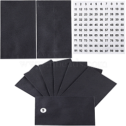 100Pcs Kraft Paper Envelopes, with Polka Dot Paper Number 1~100 Stickers, Black, 113x60x0.3mm(AJEW-CP0007-43C)