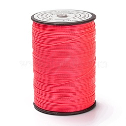Round Waxed Polyester Thread String, Micro Macrame Cord, Twisted Cord, for Leather Sewing Stitching, Salmon, 0.45mm, about 174.97 yards(160m)/roll(YC-D004-02B-136)