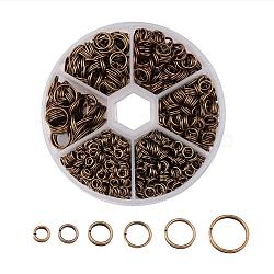 1 Box Iron Split Rings, Double Loops Jump Rings, 4mm/5mm/6mm/7mm/8mm/10mm, Nickel Free, Antique Bronze(IFIN-JP0013-AB-NF)