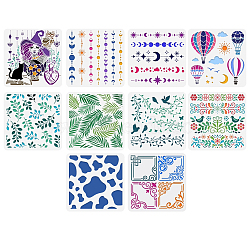 Nbeads 10Pcs PET Hollow Out Drawing Painting Stencils, for DIY Scrapbook, Photo Album, Mixed Shapes, 300x300mm(DIY-NB0012-32)