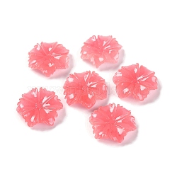 Synthetic Shell Dyed Beads, Flower, Salmon, 12x12.5x3mm, Hole: 1.2mm(SHEL-C007-04C)