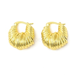 Brass Hoop Earrings, Croissant Charm, Golden, 22x11.5mm(EJEW-P290-01G)