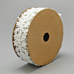 Polyester Ribbons, Snowflake, Snow, 1 inch(25mm), about 2yards/roll(1.8288m/roll)(SRIB-S048-03)
