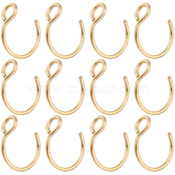 30Pcs 304 Stainless Steel Clip on Nose Ring Findings, Nose Cuff Non Piercing Jewelry, Real 18K Gold Plated, 10x9.5x4mm, Hole: 2mm(STAS-BBC0003-95G)