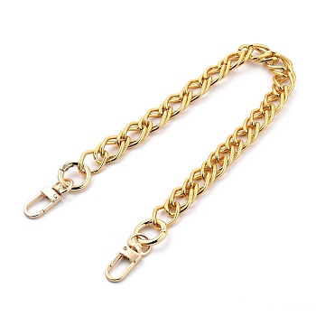 Bag Handles, Wallet Chains, with Zinc Alloy Swivel Clasps, Aluminum Double Link Chains, for Bag Straps Replacement Accessories, Golden, 15.94 inch(40.5cm)