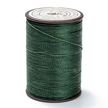 Round Waxed Polyester Thread String, Micro Macrame Cord, Twisted Cord, for Leather Sewing Stitching, Dark Green, 0.65mm, about 87.48 yards(80m)/roll