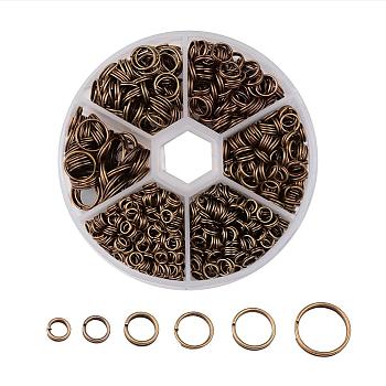 1 Box Iron Split Rings, Double Loops Jump Rings, 4mm/5mm/6mm/7mm/8mm/10mm, Nickel Free, Antique Bronze