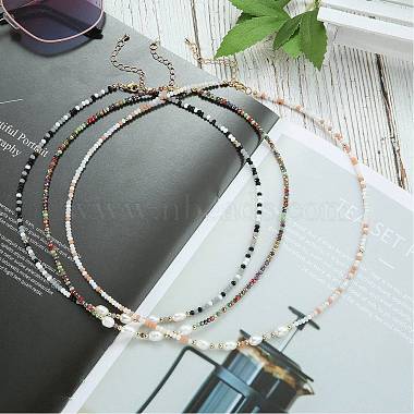 4pcs 4 couleurs ensembles de colliers de perles de verre(NJEW-SZ0001-39)-5