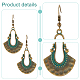 4 paires 4 couleurs boucles d'oreilles pendantes en alliage en forme de larme creuse avec épingles en laiton pour femmes(EJEW-AN0004-57)-3