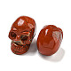 Halloween Natural Red Jasper Skull Figurines(DJEW-L021-01C)-2