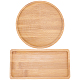 gorgecraft 2pcs 2 style rectangle et plat rond en bois mosaïque dessous de verre base embryon inférieur(AJEW-GF0004-30)-1