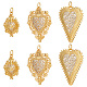 6Pcs 3 Style Rack Plating Brass Micro Pave Clear Cubic Zirconia Pendants(KK-BBC0012-98)-1