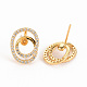 Brass Micro Pave Clear Cubic Zirconia Stud Earring Findings(KK-S240-240-NF)-2