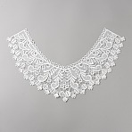 Milk Silk Embroidered Floral Lace Collar, Neckline Trim Clothes Sewing Applique Edge Flower, White, 270x420x1mm(DIY-WH0504-123A)