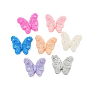 Opaque Resin Decoden Cabochons, AB Color Butterfly, Mixed Color, 12x14x3mm(CRES-I035-18)