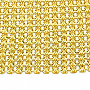 Aluminum Beaded Trim Mesh Ribbon Roll, for DIY Jewelry Craft Making, Light Gold, 19-1/4~19-3/4 inch(490~500mm)(AW-N002-01G)