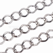 Iron Twisted Chains, Unwelded, with Spool, Rhombus, Gunmetal, 8.5x6.8x1.2mm, about 164.04 Feet(50m)/roll(CH-1.2BSFD-B)